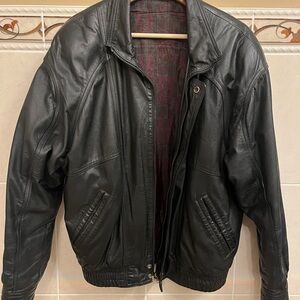 Vintage Leather Bomber Jacket